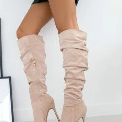 Κουπόνι 👏 The Fashion Project Μπότες πάνω από το γόνατο με σούρες - Μπεζ ⭐ 15 Κουπόνι 👏 The Fashion Project Μπότες πάνω από το γόνατο με σούρες - Μπεζ ⭐ -Sneakers Κατάστημα mpotes panw apo to gonato me soures 107273 p70z