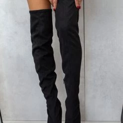 Κουπόνι ❤️ The Fashion Project Μπότες πάνω από το γόνατο μυτερές - Μαύρο ❤️ -Sneakers Κατάστημα mpotes panw apo to gonato muteres 108789 1hjt