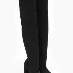 Κουπόνι ❤️ The Fashion Project Μπότες πάνω από το γόνατο μυτερές - Μαύρο ❤️ -Sneakers Κατάστημα mpotes panw apo to gonato muteres 108789 wf6k