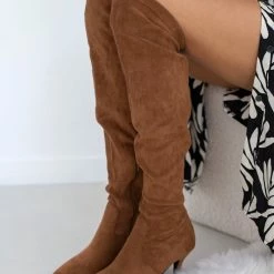 Το φθηνότερο ✨ The Fashion Project Μπότες πάνω από το γόνατο Suede - Ταμπά 🔔 -Sneakers Κατάστημα mpotes panw apo to gonato suede 106370 6s6g