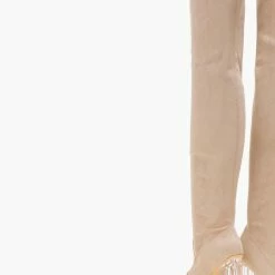 Τοπ 10 🎉 The Fashion Project Μπότες πάνω από το γόνατο με διάφανο τακούνι - Μπεζ ✔️ -Sneakers Κατάστημα mpotes suede me diafano takouni 107200 hn7c