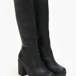 Κουπόνι 🔔 The Fashion Project Μπότες Suede με κρεπ σόλα και τακούνι - Μαύρο 👍 -Sneakers Κατάστημα mpotes suede me krep sola kai takouni 109092 yts3