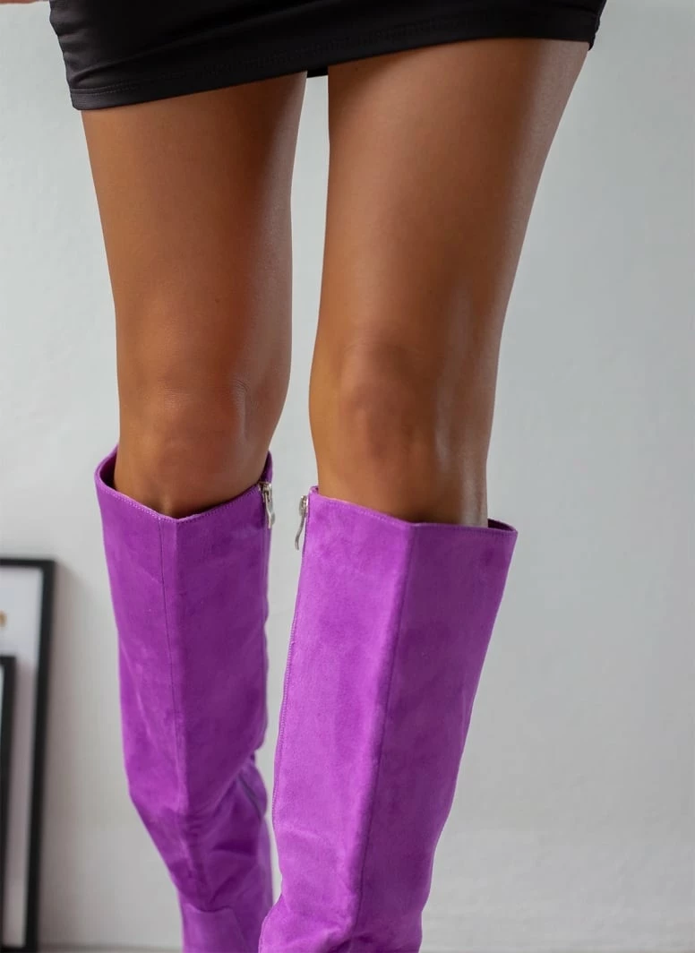 Flash Sale 🧨 The Fashion Project Μπότες Suede με λεπτό τακούνι - Μωβ 🎉 6 Flash Sale 🧨 The Fashion Project Μπότες Suede με λεπτό τακούνι - Μωβ 🎉 - Image 4