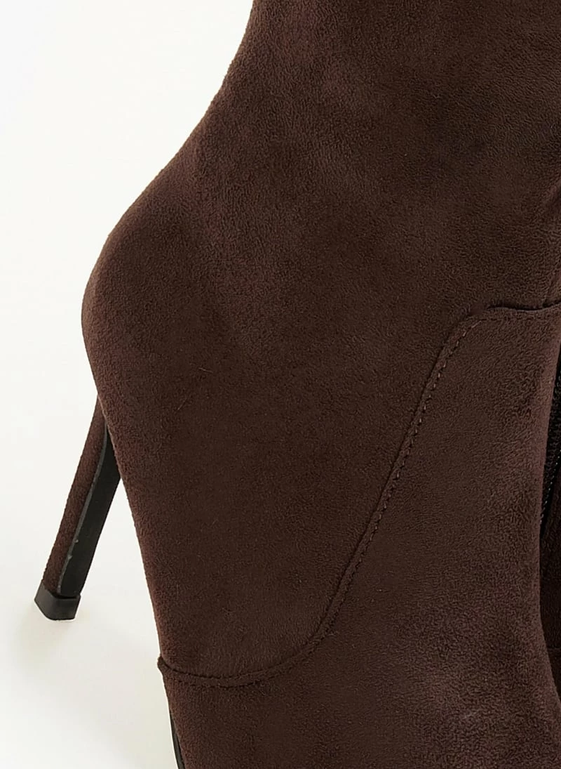 Πολύ καλή προσφορά 🔥 The Fashion Project Μπότες Suede με λεπτό τακούνι - Καφέ 😉 7 Πολύ καλή προσφορά 🔥 The Fashion Project Μπότες Suede με λεπτό τακούνι - Καφέ 😉 - Image 5