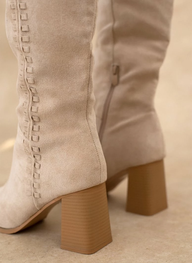 Flash Sale ✨ The Fashion Project Μπότες Suede με σχέδιο - Μπεζ 😍 6 Flash Sale ✨ The Fashion Project Μπότες Suede με σχέδιο - Μπεζ 😍 - Image 4