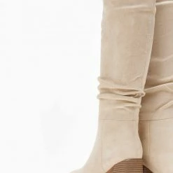 Προϋπολογισμός 😉 The Fashion Project Μπότες Suede με τετράγωνο τακούνι - Μπεζ 😀 -Sneakers Κατάστημα mpotes suede me tetragwno takouni 108712 uzm6