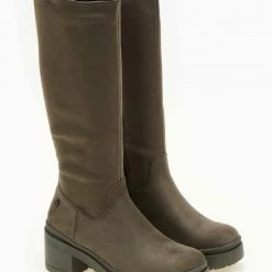 Φτηνός 🎉 Xti Footwear Μπότες Suede με τετράγωνο τακούνι Xti 140579 - Χακί 😍 -Sneakers Κατάστημα mpotes suede me tetragwno takouni xti 140579 105700 rv6k