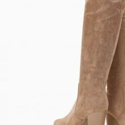 Συμφωνίες ❤️ The Fashion Project Μπότες Suede με τρακτερωτή σόλα - Μπεζ 🔔 -Sneakers Κατάστημα mpotes suede me trakterwti sola 108214 0nr3