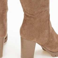 Συμφωνίες ❤️ The Fashion Project Μπότες Suede με τρακτερωτή σόλα - Μπεζ 🔔 -Sneakers Κατάστημα mpotes suede me trakterwti sola 108214 1v00