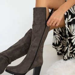 Εκπτωση 🌟 The Fashion Project Μπότες Suede με τρακτερωτή σόλα - Λαδί 👍 -Sneakers Κατάστημα mpotes suede me trakterwti sola 108215 5k6e