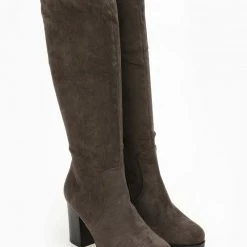 Εκπτωση 🌟 The Fashion Project Μπότες Suede με τρακτερωτή σόλα - Λαδί 👍 -Sneakers Κατάστημα mpotes suede me trakterwti sola 108215 djsl