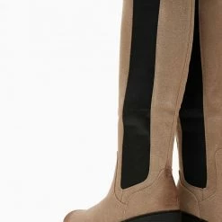 Η καλύτερη συμφωνία 👏 The Fashion Project Μπότες Suede με χαμηλό τακούνι και λάστιχο - Τάουπε 🛒 -Sneakers Κατάστημα mpotes suede me xamilo takouni kai lastixo 105981 c78v