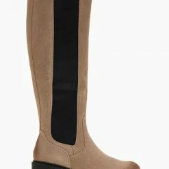 Η καλύτερη συμφωνία 👏 The Fashion Project Μπότες Suede με χαμηλό τακούνι και λάστιχο - Τάουπε 🛒 -Sneakers Κατάστημα mpotes suede me xamilo takouni kai lastixo 105981 fnou