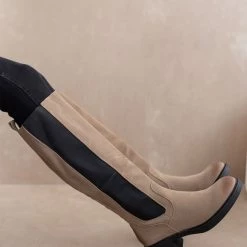 Η καλύτερη συμφωνία 👏 The Fashion Project Μπότες Suede με χαμηλό τακούνι και λάστιχο - Τάουπε 🛒 -Sneakers Κατάστημα mpotes suede me xamilo takouni kai lastixo 105981 rks2