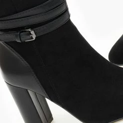 Best Pirce ✔️ The Fashion Project Μπότες Suede με ζωνάκι δερματίνη - Μαύρο 🎁 -Sneakers Κατάστημα mpotes suede me zwnaki dermatini 108735 ckg1