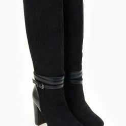 Best Pirce ✔️ The Fashion Project Μπότες Suede με ζωνάκι δερματίνη - Μαύρο 🎁 -Sneakers Κατάστημα mpotes suede me zwnaki dermatini 108735 fp3a