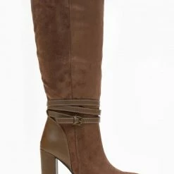 Flash Sale ✔️ The Fashion Project Μπότες Suede με ζωνάκι δερματίνη - Τάουπε 🎉