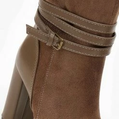 Flash Sale ✔️ The Fashion Project Μπότες Suede με ζωνάκι δερματίνη - Τάουπε 🎉 -Sneakers Κατάστημα mpotes suede me zwnaki dermatini 108736 w30t