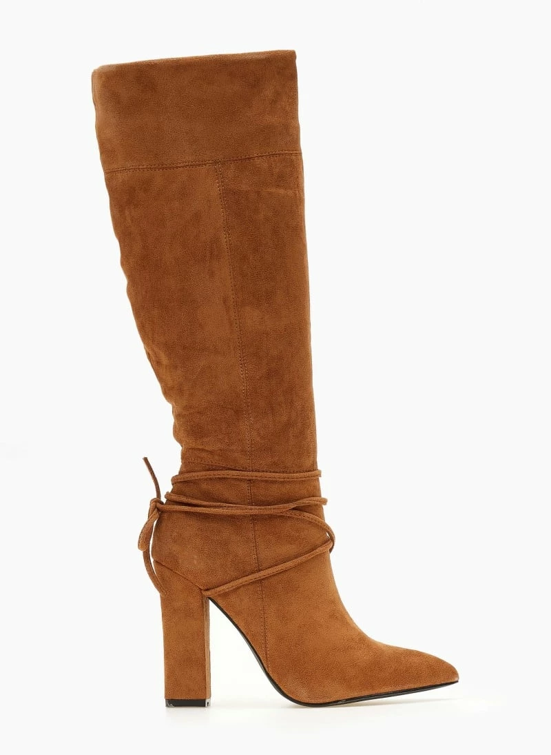 Προώθηση 😍 The Fashion Project Μπότες Suede μυτερές με κορδόνια - Κάμελ 🎉 4 Προώθηση 😍 The Fashion Project Μπότες Suede μυτερές με κορδόνια - Κάμελ 🎉 - Image 2