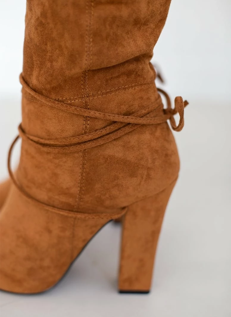 Προώθηση 😍 The Fashion Project Μπότες Suede μυτερές με κορδόνια - Κάμελ 🎉 3 Προώθηση 😍 The Fashion Project Μπότες Suede μυτερές με κορδόνια - Κάμελ 🎉