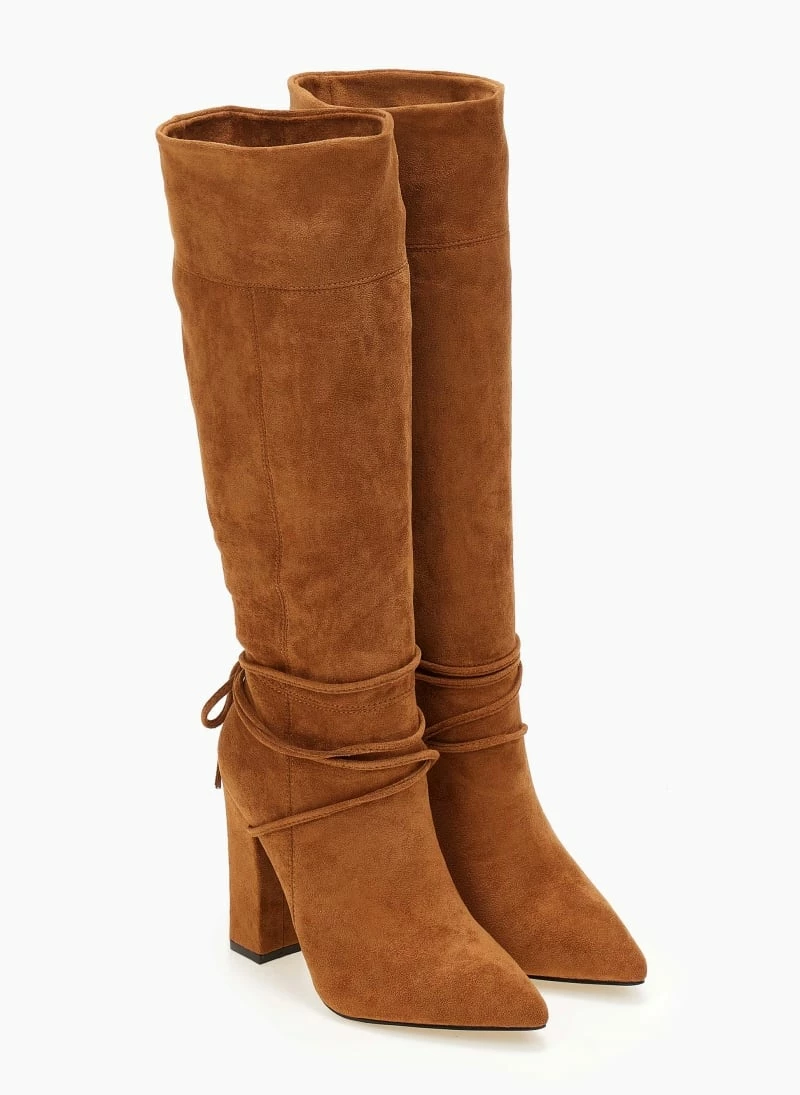 Προώθηση 😍 The Fashion Project Μπότες Suede μυτερές με κορδόνια - Κάμελ 🎉 5 Προώθηση 😍 The Fashion Project Μπότες Suede μυτερές με κορδόνια - Κάμελ 🎉 - Image 3