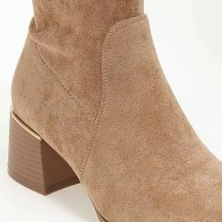 Εξοδος 🎉 The Fashion Project Μπότες πάνω από το γόνατο με μεταλλική λεπτομέρεια - Πούρο 🥰 -Sneakers Κατάστημα mpotes suede panw apo to gonato 106482 rjud