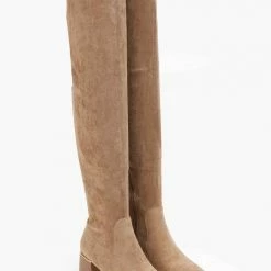 Εξοδος 🎉 The Fashion Project Μπότες πάνω από το γόνατο με μεταλλική λεπτομέρεια - Πούρο 🥰 -Sneakers Κατάστημα mpotes suede panw apo to gonato 106482 vxdo