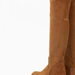 Πολύ καλή προσφορά 🧨 The Fashion Project Μπότες πάνω από το γόνατο Suede - Ταμπά 🎁 -Sneakers Κατάστημα mpotes suede panw apo to gonato 98909 9jk0