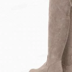 Συμφωνίες 🎉 The Fashion Project Μπότες πάνω από το γόνατο Suede - Τάουπε 😀 -Sneakers Κατάστημα mpotes suede panw apo to gonato 98911 84bi