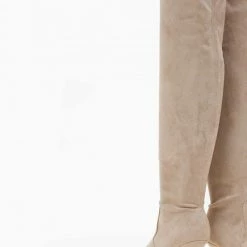 Νέος 🥰 The Fashion Project Μπότες πάνω από το γόνατο Suede - Μπεζ 🤩 -Sneakers Κατάστημα mpotes suede panw apo to gonato me xamilo takouni 106369 o4py