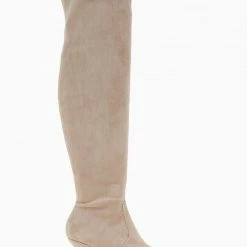 Νέος 🥰 The Fashion Project Μπότες πάνω από το γόνατο Suede - Μπεζ 🤩