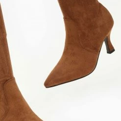 Το φθηνότερο ✨ The Fashion Project Μπότες πάνω από το γόνατο Suede - Ταμπά 🔔 -Sneakers Κατάστημα mpotes suede panw apo to gonato me xamilo takouni 106370 5a2i