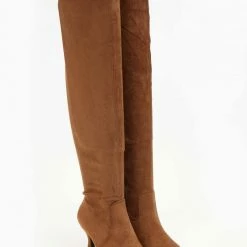 Το φθηνότερο ✨ The Fashion Project Μπότες πάνω από το γόνατο Suede - Ταμπά 🔔 -Sneakers Κατάστημα mpotes suede panw apo to gonato me xamilo takouni 106370 5aeg