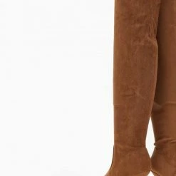 Το φθηνότερο ✨ The Fashion Project Μπότες πάνω από το γόνατο Suede - Ταμπά 🔔 -Sneakers Κατάστημα mpotes suede panw apo to gonato me xamilo takouni 106370 794l