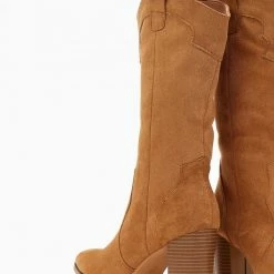 Το φθηνότερο 🛒 The Fashion Project Μπότες Western με οβάλ τελείωμα - Κάμελ 👏 -Sneakers Κατάστημα mpotes western me oval teleiwma 107093 cr3t