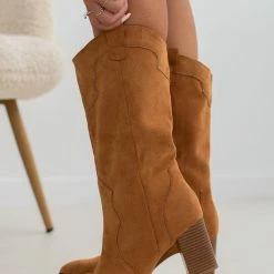 Το φθηνότερο 🛒 The Fashion Project Μπότες Western με οβάλ τελείωμα - Κάμελ 👏 -Sneakers Κατάστημα mpotes western me oval teleiwma 107093 tjik