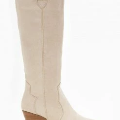 Αγορά 😍 The Fashion Project Μπότες Cowboy Suede με ραφές - Μπεζ ⭐ -Sneakers Κατάστημα mpotes western suede me rafes 108728 islr