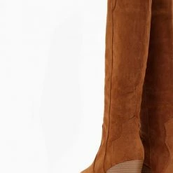 Καλύτερη πώληση 👏 The Fashion Project Μπότες Cowboy Suede με ραφές - Κάμελ 🌟 -Sneakers Κατάστημα mpotes western suede me rafes 108729 5vec