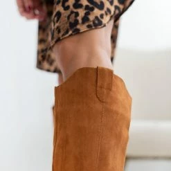 Καλύτερη πώληση 👏 The Fashion Project Μπότες Cowboy Suede με ραφές - Κάμελ 🌟 -Sneakers Κατάστημα mpotes western suede me rafes 108729 dyhe