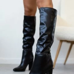 Νέος 🥰 The Fashion Project Μυτερές Block Heel μπότες - Μαύρο 💯