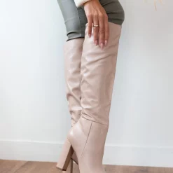 Τοπ 10 ❤️ The Fashion Project Μυτερές Block Heel μπότες - Nude 😉 -Sneakers Κατάστημα muteres block heel mpotes 95631 40r0