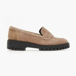 Best Pirce 🧨 Loafers δερμάτινα καστόρινα Estil - Μπεζ 💯