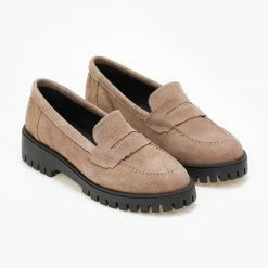 Best Pirce 🧨 Loafers δερμάτινα καστόρινα Estil - Μπεζ 💯 -Sneakers Κατάστημα oxfords kastorina estil 107969 n36j