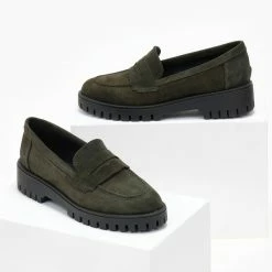 Εκπτωση ⭐ Loafers δερμάτινα καστόρινα Estil - Λαδί 👍 -Sneakers Κατάστημα oxfords kastorina estil 107970 zwyr