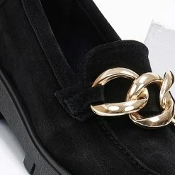 Κουπόνι 🥰 Loafers καστόρι με αλυσίδα Estil - Μαύρο ❤️ -Sneakers Κατάστημα oxfords kastorina me alusida estil 107973 4s89