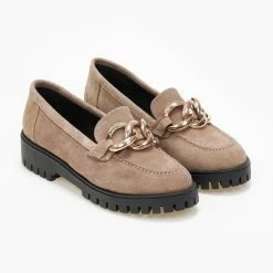 Κουπόνι 🎁 Loafers καστόρι με αλυσίδα Estil - Μπεζ ✔️ -Sneakers Κατάστημα oxfords kastorina me alusida estil 107974 wwdw