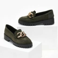 Ολοκαίνουργιο ❤️ Loafers καστόρι με αλυσίδα Estil - Λαδί 🌟 -Sneakers Κατάστημα oxfords kastorina me alusida estil 108268 9a72