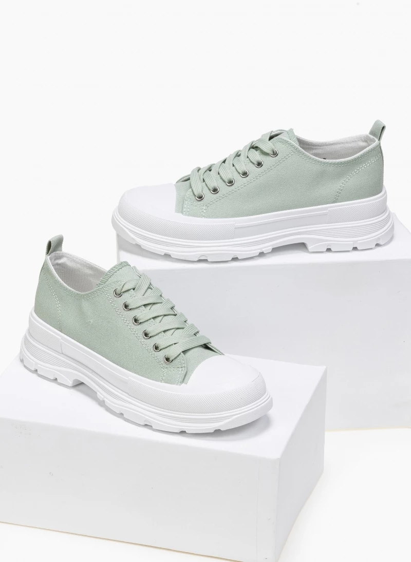 Καλύτερη πώληση 👏 The Fashion Project 👟 Sneakers πάνινα με ιδιαίτερη σόλα - Βεραμάν 👍 5 Καλύτερη πώληση 👏 The Fashion Project 👟 Sneakers πάνινα με ιδιαίτερη σόλα - Βεραμάν 👍 - Image 3