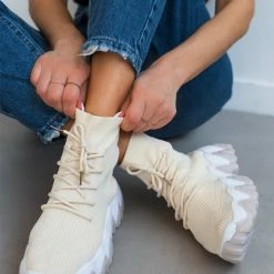 Ολοκαίνουργιο 🧨 The Fashion Project 👟 Sneakers μποτάκια Slip On - Μπεζ 🔥 -Sneakers Κατάστημα slip on sneaker mpotakia me chunky sola 87045 2kck