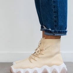 Ολοκαίνουργιο 🧨 The Fashion Project 👟 Sneakers μποτάκια Slip On - Μπεζ 🔥